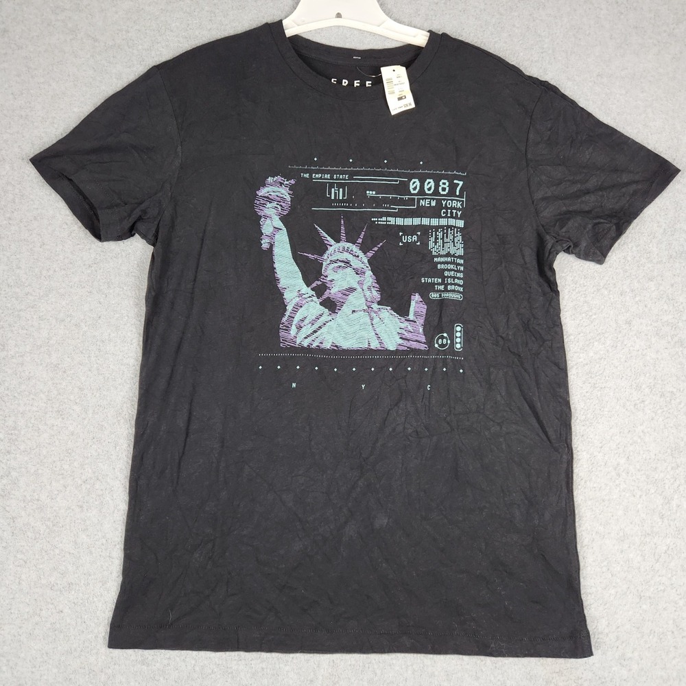 Free State T Shirt Mens Medium Black Cotton New York Statue Of Liberty Graphic